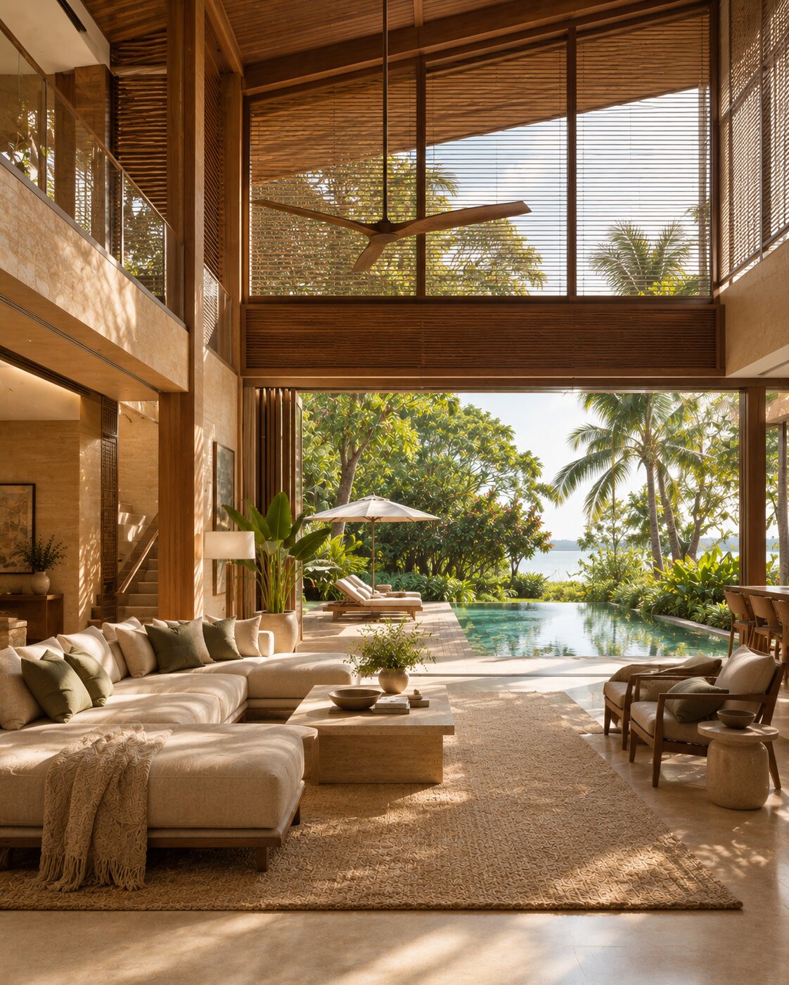 Guest wing living area with its own outdoor access.